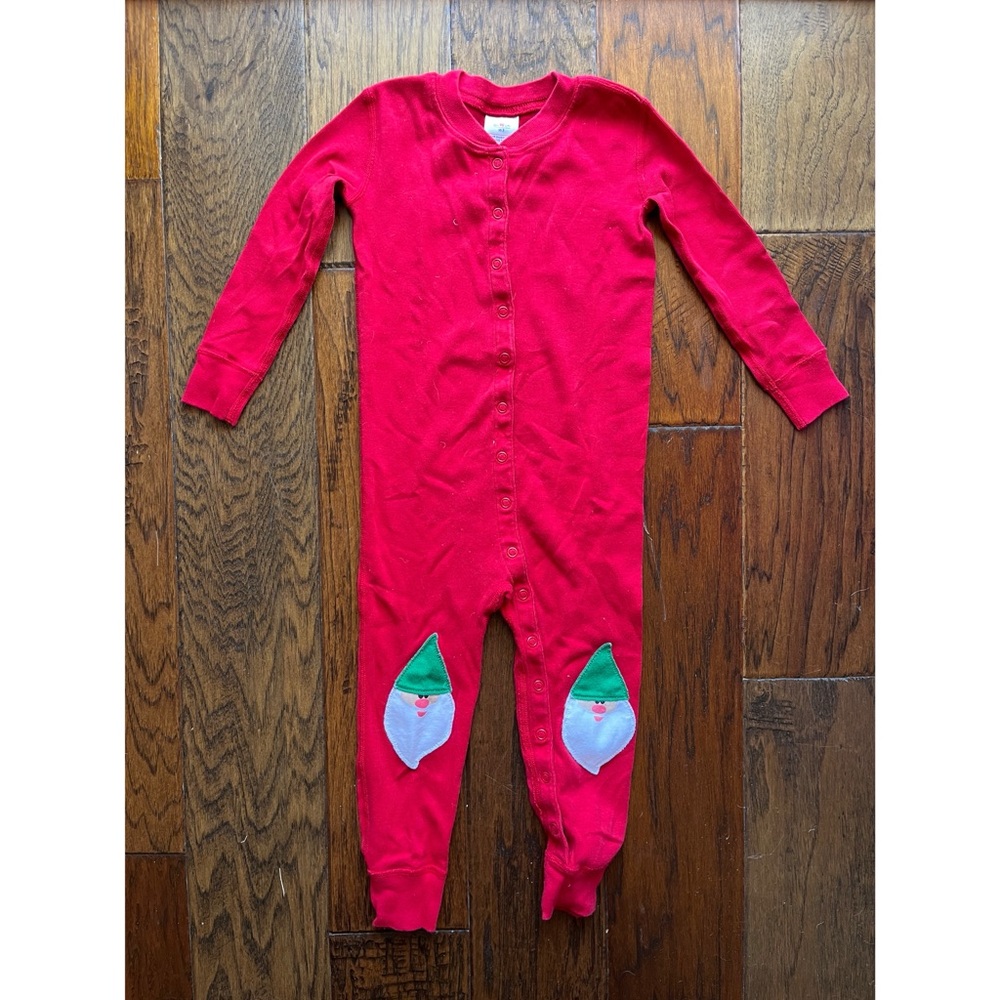 Hanna Andersson Red Union Suit with Gnome Design
